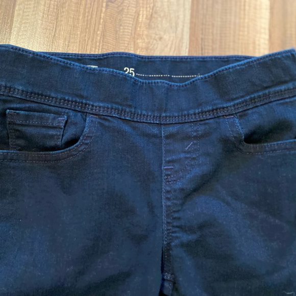 Levi’s Skinny Stretch Waist No Zip Cotton Black Blue Jeans Women Size 25 - Picture 5 of 15